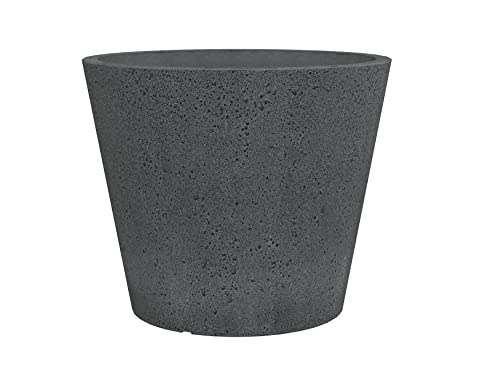 Scheurich C-Cone 30, Pflanzgefäß/Blumentopf/Pflanzkübel, rund, Farbe: Stony Black, hergestellt mit recyceltem Kunststoff, 10 Jahre Garantie, für den Außenbereich von Scheurich