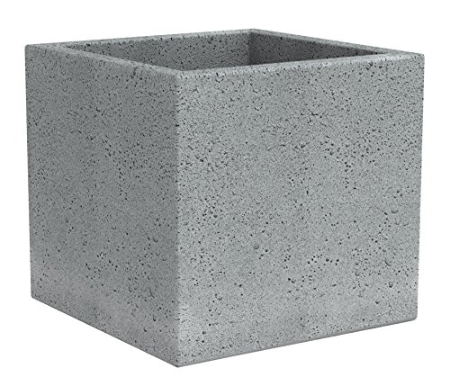 Scheurich C-Cube, Pflanzgefäß aus Kunststoff, Stony Grey, 40 cm lang, 40 cm breit, 33 cm hoch, 44 l Vol. von Scheurich