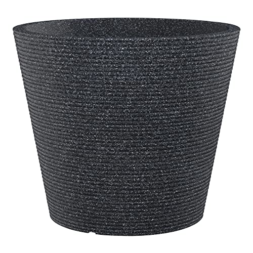 Scheurich Coneo, Pflanzgefäß aus Kunststoff, Schwarz-Granit, 30 cm Durchmesser, 24,3 cm hoch, 10 l Vol. Scheurich Coneo, Pflanzgefäß aus Kunststoff, Schwarz-Granit, 30 cm Durchmesser, 24,3 cm hoch, 10 l Vol. von Scheurich