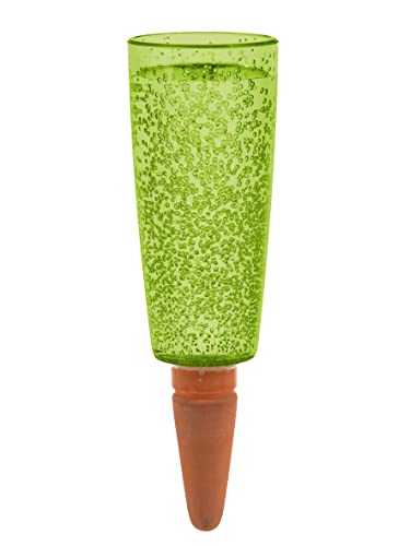 Scheurich Wasserspender Copa M | 2X Grün | 150 ml Füllmenge | Bewässerungskugel klein mit Ton Fuß | Wasserspender Pflanzen und Blumen Terrakotta Stiel von Scheurich