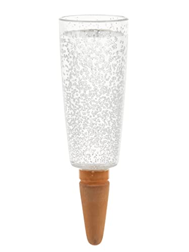 Scheurich Wasserspender Copa M | 4X Transparent | 150 ml Füllmenge | Bewässerungskugel klein mit Ton Fuß | Wasserspender Pflanzen und Blumen Terrakotta Stiel von Scheurich