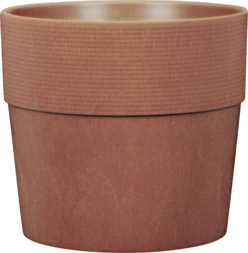 Scheurich Pflanzgefäß Groove Ø 28 x 26 cm rot-braun-mahagoni von Scheurich