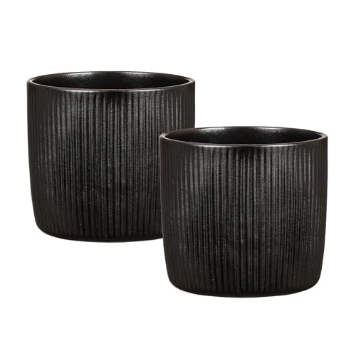 Scheurich Solido Linea, Blumentopf 2er Set aus Keramik, Farbe: Ebano, 15 cm Durchmesser, 13,7 cm hoch, 1,9 l Vol. Scheurich Solido Linea, Blumentopf 2er Set aus Keramik, Farbe: Ebano, 15 cm Durchmesser, 13,7 cm hoch, 1,9 l Vol. von Scheurich