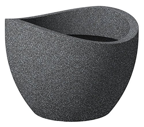 Scheurich Wave Globe, Pflanzgefäß aus Kunststoff, Schwarz-Granit, 60 cm Durchmesser, 44,5 cm hoch, 68 l Vol. Scheurich Wave Globe, Pflanzgefäß aus Kunststoff, Schwarz-Granit, 60 cm Durchmesser, 44,5 cm hoch, 68 l Vol. von Scheurich