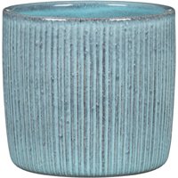 Solido Linea, Blumentopf aus Keramik, Farbe: Lagoon, 21,2 cm Durchmesser, 19,3 cm hoch, 5,6 l Vol. - Lagoon - Scheurich von Scheurich