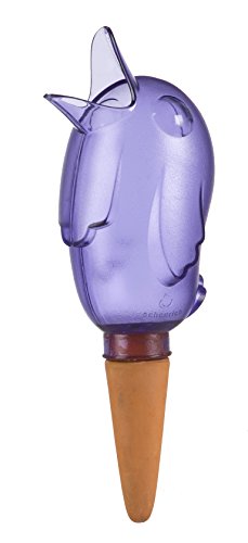 Scheurich Wasserspender Bördy M | 3 x Lila | 220ml Füllmenge | Bewässerungskugel klein mit Ton Fuß | Wasserspender Pflanzen und Blumen Terrakotta Stiel von Scheurich