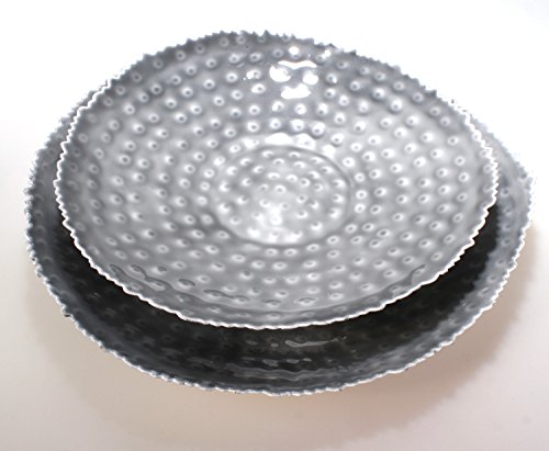 2er Set Emaille Schalen 28 cm und 23 cm grau Deko Metall Schale Dekoschale emailliert 2er Set Emaille Schalen 28 cm und 23 cm grau Deko Metall Schale Dekoschale emailliert von Schick-Design