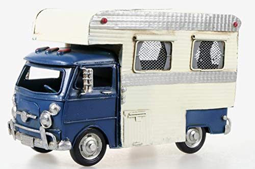 Schick-Design Wohnmobil aus Metall 26 cm mit Spardose Camper Auto Oldtimer Nostalgie Wohnwagen Camping Caravan Sparbüchse (blau) von Schick-Design