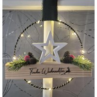 Raysin Türdeko Fensterdeko Hängedeko Türkranz Kranz Led Dekoration Mitbringsel Geschenk Weihnachten Winter Stern Weihnachtsbaum von SchickbyFrieda