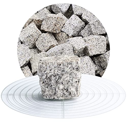 Schicker Mineral Granit Pflastersteine hellgrau 5x5x5 cm 25 kg, natürlicher Werkstoff, witterungsbeständiger Naturstein, frostbeständig, Mosaikpflaster von Schicker Mineral