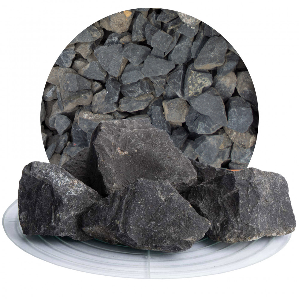 Basalt Ziersplitt anthrazit 32-56 mm von Schicker Mineral