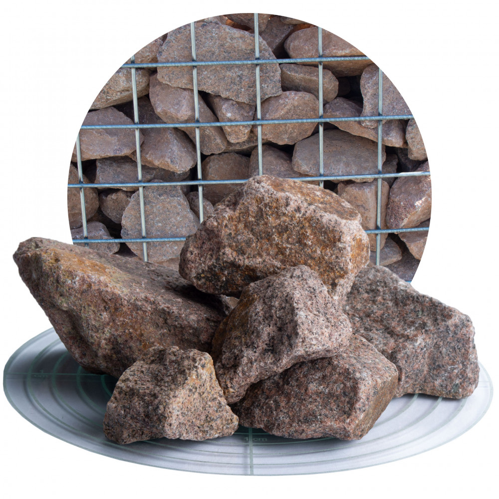 Granit Gabionensteine rot 32-60 mm von Schicker Mineral