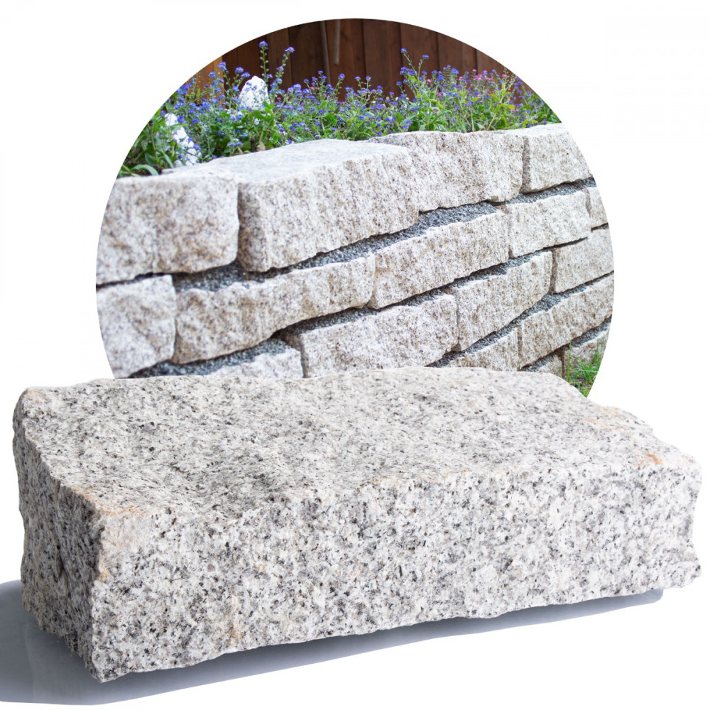 Granit Mauersteine hellgrau 40x20x10 cm von Schicker Mineral