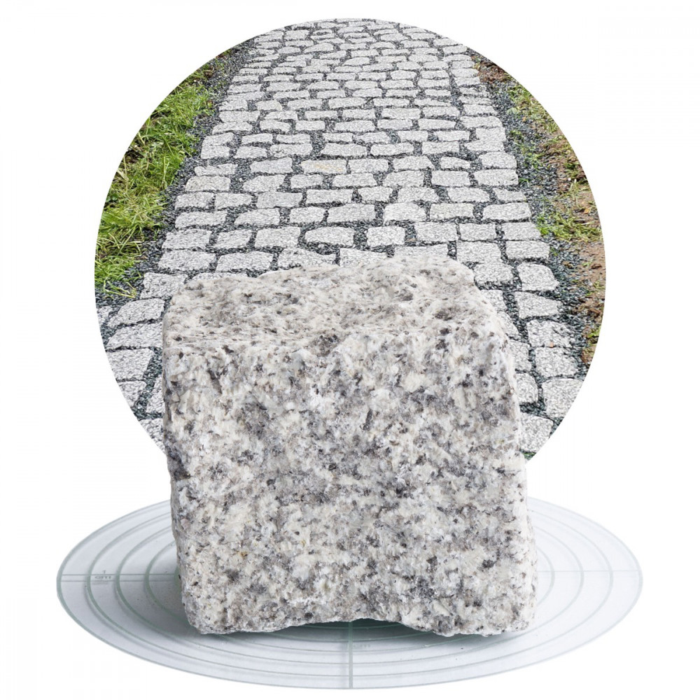 Granit Pflastersteine hellgrau 9x9x9 cm von Schicker Mineral