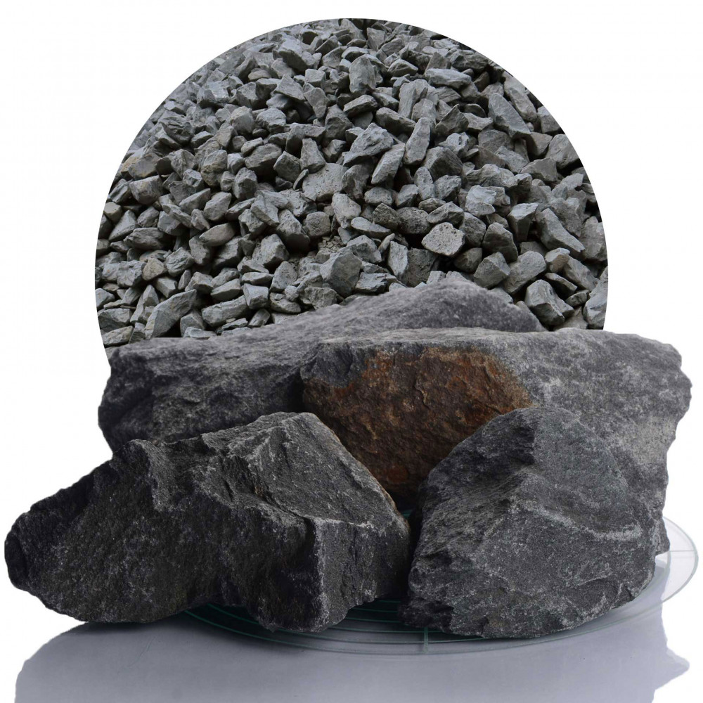 Grauwacke Gabionensteine anthrazit 60-150 mm von Schicker Mineral