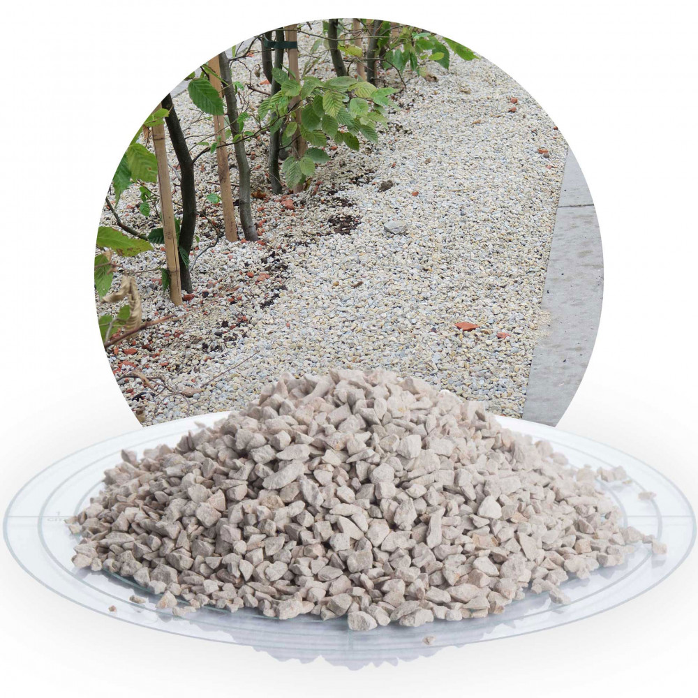 Kalk Ziersplitt beige 2-5 mm von Schicker Mineral