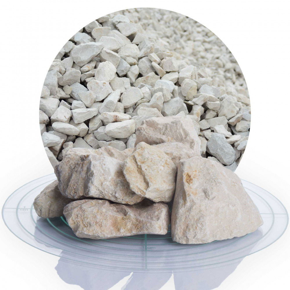 Kalk Ziersplitt beige 32-56 mm von Schicker Mineral