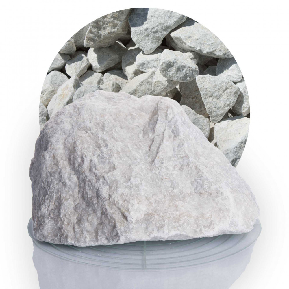 Marmor Ziersplitt weiß 90-200 mm von Schicker Mineral
