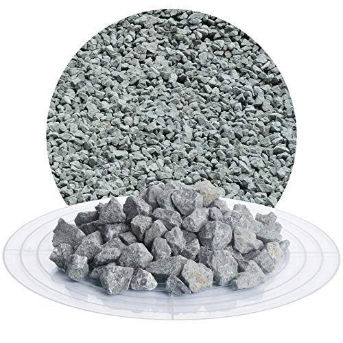 Schicker Mineral Diabas Ziersplitt grau 25 kg, Naturstein, Splitt für Steingärten, Beet, Gartenteich, Fassadenschutz, Weg- und Terrassengestaltung, robust, witterungsbeständig (Körnung 8-16 mm) von Schicker Mineral