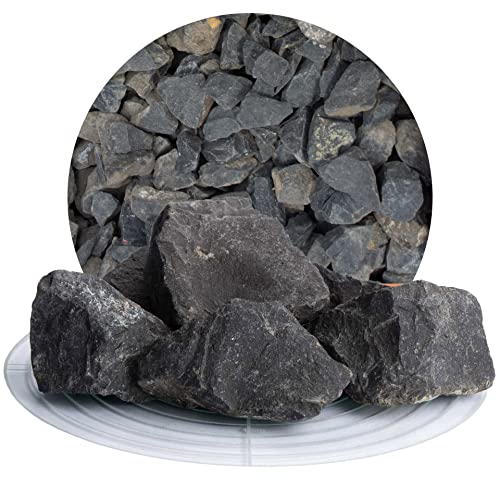 Schicker Mineral Basaltsplitt anthrazit 25 kg 60-120 mm, ideal zur Gartengestaltung, schwarzer Naturstein Splitt (Basalt Splitt, 60-120 mm) von Schicker Mineral