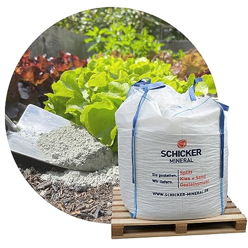 Schicker Mineral Diabas Urgesteinsmehl fein - Pulver 1000 kg Big Bag – Natürliches Gesteinsmehl als Bodenverbesserer – Kompostbeschleuniger – Bodenhilfsstoff zertifiziert für den biologischen Anbau von Schicker Mineral