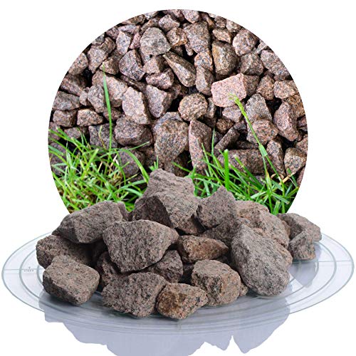 Schicker Mineral Granit Ziersplitt rot 25 kg in 8-16 mm und 16-32 mm, ideal zur Gartengestaltung, Bordeaux roter Naturstein Splitt (16-32 mm) von Schicker Mineral