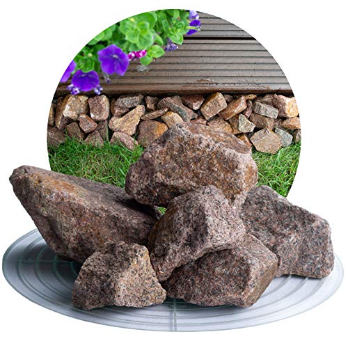 Schicker Mineral Granit Ziersplitt rot 25 kg in 8-16 mm und 16-32 mm, ideal zur Gartengestaltung, Bordeaux roter Naturstein Splitt (32-56 mm) von Schicker Mineral