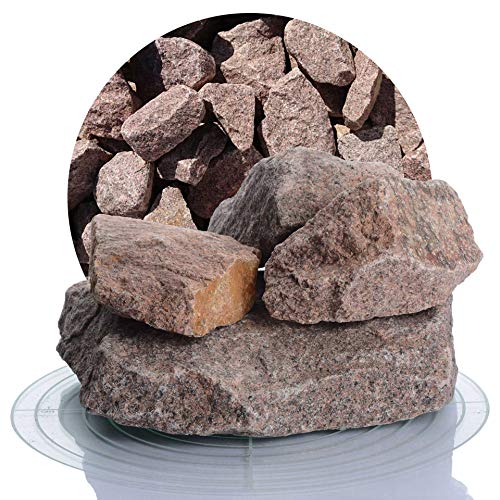 Schicker Mineral Granit Ziersplitt rot 25 kg in 8-16 mm und 16-32 mm, ideal zur Gartengestaltung, Bordeaux roter Naturstein Splitt (60-180 mm) von Schicker Mineral