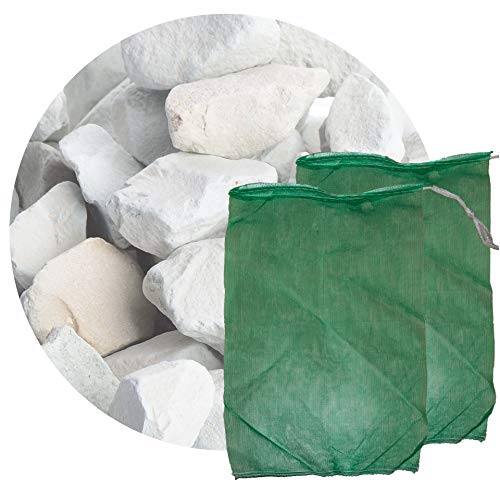 Schicker Mineral Zeolith Filterset mit Filternetzbeutel (25 kg Zeolith-Aqua und 2 Filtersäcke), Wasseraufbereiter, Filtermedium für Gartenteich, Schwimmteich, Koiteich, Aquarium (8,0-16,0 mm) von Schicker Mineral
