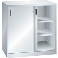 LISTA Beistellschrank mit Schiebetüren, (BxTxH) 1000x400x1000mm, 2 Verstellböden, lichtgrau von Lista