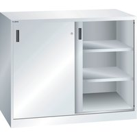 LISTA Beistellschrank mit Schiebetüren, (BxH) 1250x1000mm, 2 Verstellböden, Tiefe 400mm, lichtgrau von Lista