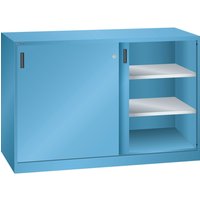 LISTA Beistellschrank mit Schiebetüren, (BxH) 1500x1000mm, 4 Verstellböden, Tiefe 580mm, lichtblau von Lista