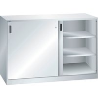 LISTA Beistellschrank mit Schiebetüren, (BxH) 1500x1000mm, 4 Verstellböden, Tiefe 580mm, lichtgrau von Lista