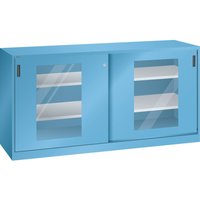 LISTA Beistellschrank mit Schiebetüren, (BxH) 2000x1000mm, 4 Verstellböden, Sichtfenster, Tiefe 400mm, lichtblau von Lista