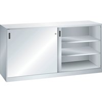 LISTA Beistellschrank mit Schiebetüren, (BxH) 2000x1000mm, 4 Verstellböden, Tiefe 500mm, lichtgrau von Lista