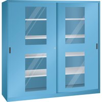 LISTA Schiebetürschrank, (BxTxH) 2000x400x1950mm, 8 Verstellböden, Sichtfenster, Tiefe 580mm, lichtblau von Lista