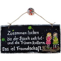 Freundinnengeschenk Zusammen Lachen Wunderschöner Schiefer Spruch Dekoratives Schild von Schiefermalerin