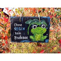 Frosch Schild Schiefer von Schiefermalerin