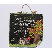 Herbstliches Türschild Aus Schiefer von Schiefermalerin
