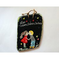 Hochzeitsgeschenk Paar Auf Schiefer von Schiefermalerin