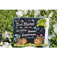 Igel Spruch Auf Schiefer von Schiefermalerin