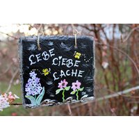 Lebe Liebe Lache Schiefer von Schiefermalerin