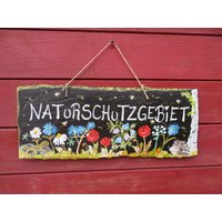 Naturschutzgebiet Großes Garten Schild von Schiefermalerin