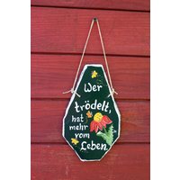 Schiefer Türschild Handbemalt von Schiefermalerin