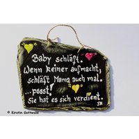 Türschild Baby Schläft von Schiefermalerin