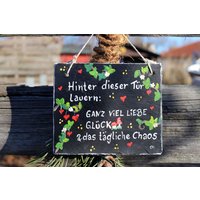 Türschild Familie Mit Liebe Und Chaos von Schiefermalerin