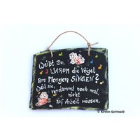 Türschild Schiefer Lustige Morgenstunden von Schiefermalerin