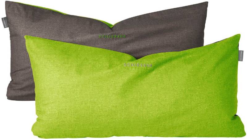 Schiesser Kissenhüllen Doubleface aus weicher Baumwolle mit edlem Melangeeffekt in Wendeoptik, (2 Stück), Made in Green von Schiesser