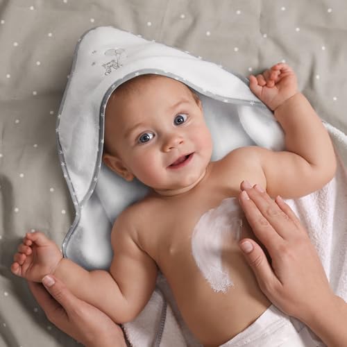Schiesser Babykapuzenhandtuch Miro | 100 % Baumwolle aus nachhaltiger Produktion | weich, saugstark, besonders hautfreundlich | 80×80 cm | Weiß von Schiesser