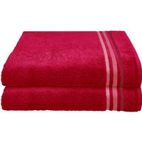 Schiesser Duschtücher "Skyline Color aus 100 % Baumwolle mit eleganter Streifenbordüre", (Set, 2 St., 2 Badetücher (70x140 cm), MADE IN GREEN by OEKO-TEX von Schiesser